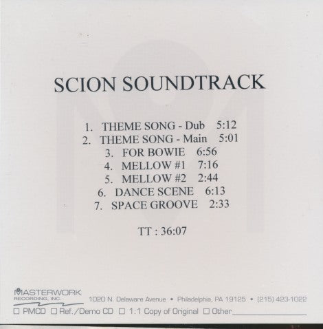 Scion Soundtrack 7-Track Promo w/ PQ Subcode Sheet