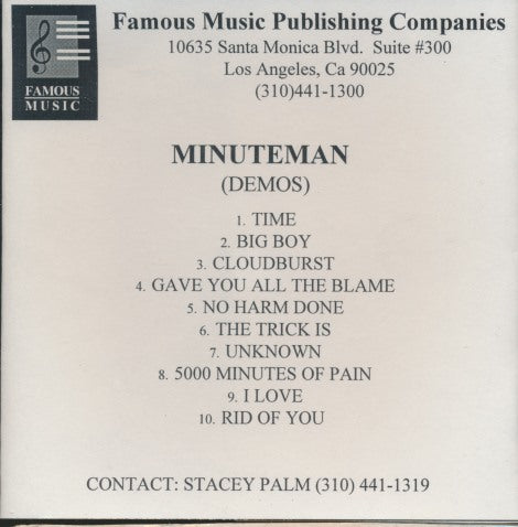Minuteman: Demos Promo w/ Front Artwork
