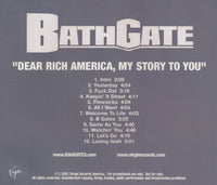 BathGate: Dear Rich America, My Story To You Promo w/ Back Artwork
