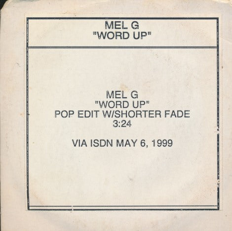 Mel G: Word Up 1-Track Promo