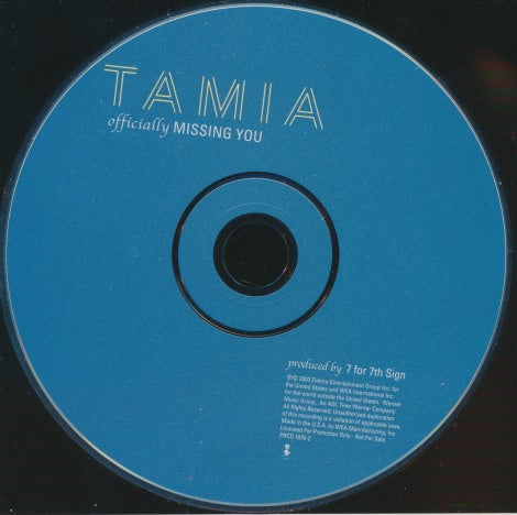 Tamia: Officially Missing You 1-Track Promo w/ Back Artwork