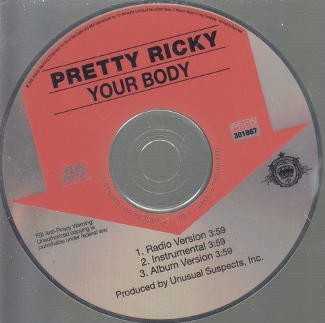 Pretty Ricky: Your Body 3-Track Promo w/ Back Artwork