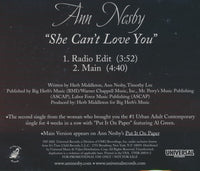 Ann Nesby: She Can't Love You 2-Track Promo w/ Back Artwork