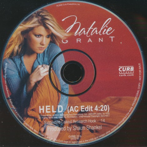 Natalie Grant: Held 1-Track Promo w/ Back Artwork