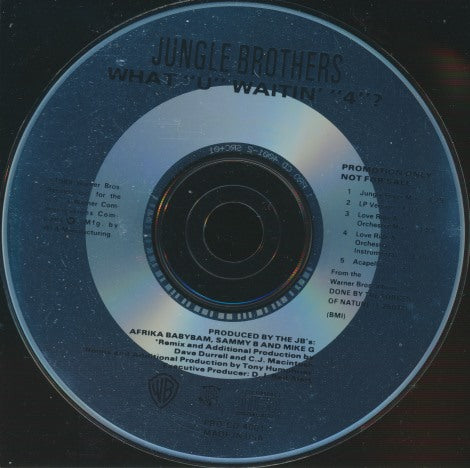Jungle Brothers: What 'U' Waitin' 4? 5-Track Promo w/ Back Artwork