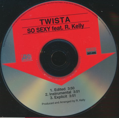 Twista Feat. R. Kelly: So Sexy 3-Track Promo w/ Back Artwork