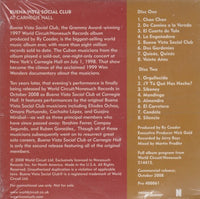 Buena Vista Social Club: At Carnegie Hall 18-Track 2-Disc Set Promo