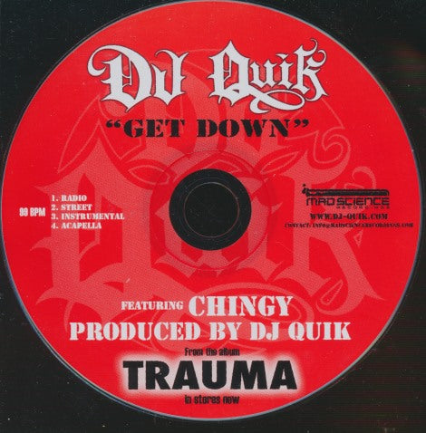 Dj Quik: Get Down 4-Track Promo w/ No Artwork