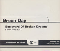 Green Day: Boulevard Of Broken Dreams 1-Track Promo w/ Back Artwork