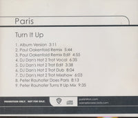 Paris: Turn It Up 9-Track Promo w/ Back Artwork