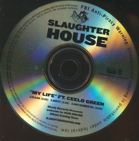 Slaughterhouse Ft. CeeLo Green: My Life 3-Track Promo w/ No Artwork