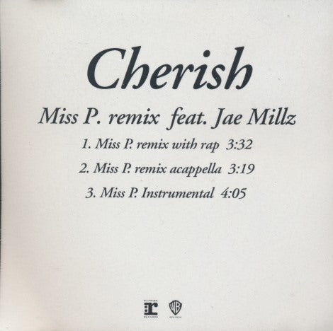 Miss P. Feat. Jae Millz: Cherish (Remix) 3-Track Promo w/ Front Artwork