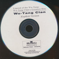 Wu-Tang Clan: Legend Of The Wu-Tang: Wu-Tang Clan's Greatest Hits 16-Track Promo w/ Front Artwork