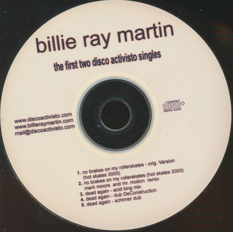 Billie Ray Martin: The First Two Disco Activisto Singles 5-Track Promo w/ No Artwork