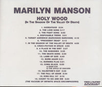 Marilyn Manson: Holy Wood (In The Shadow Of The Valley Of Death) Advance Promo w/ Back Artwork