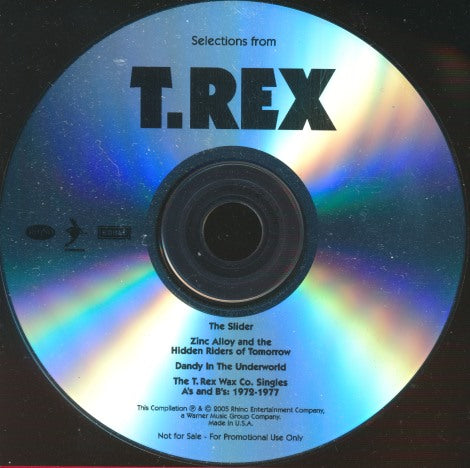 T. Rex: Selections From T. Rex 15-Track Promo w/ Back Artwork