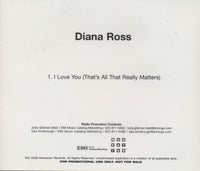Diana Ross: I Love You (That's All That Really Matters) 1-Track Promo w/ Back Artwork