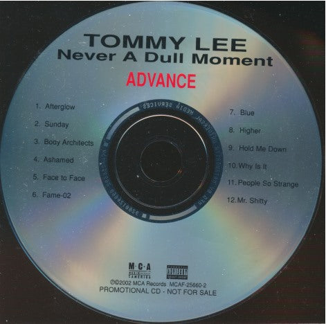 Tommy Lee: Never A Dull Moment Advance Promo w/ Back Artwork - NeverDieMedia