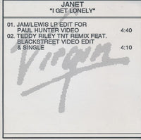 Janet Jackson: I Get Lonely 2-Track Promo w/ Front Artwork