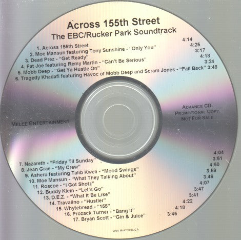 Across 155th Street: The EBC/Rucker Park Soundtrack 17-Track Advance Promo w/ Back Artwork