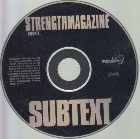 Strength Magazine: Subtext 23-Track Promo w/ Back Artwork