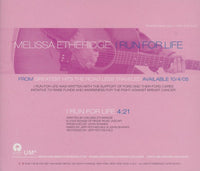 Melissa Etheridge: I Run For Life 1-Track Promo
