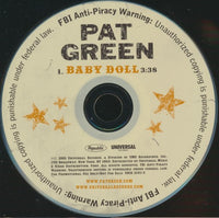 Pat Green: Baby Doll 1-Track Promo w/ Back Artwork