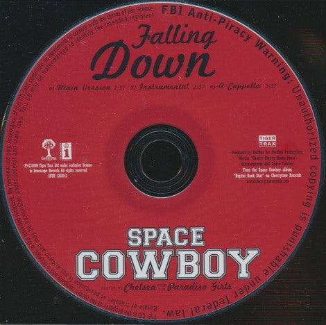 Space Cowboy Feat. Chelsea From The Paradiso Girls: Falling Down 3-Track Promo w/ Back Artwork