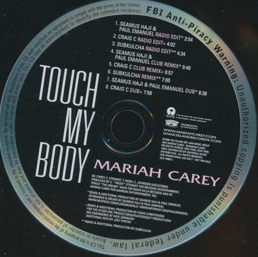 Mariah Carey: Touch My Body 8-Track Promo w/ No Artwork