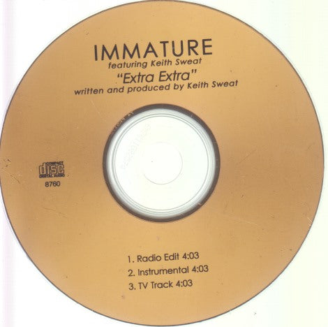 Immature: Extra Extra 3-Track Promo w/ Back Artwork