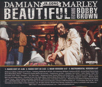 Damian Jr. Gong Marley Featuring Bobby Brown: Beautiful 4-Track Promo w/ Back Artwork - NeverDieMedia