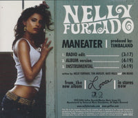 Nelly Furtado: Maneater 3-Track Promo w/ Back Artwork