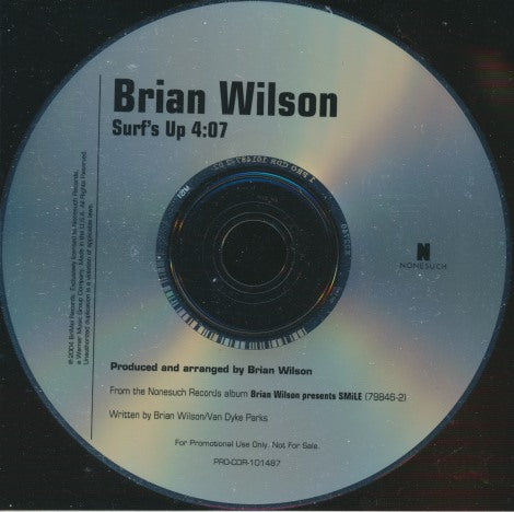 Brian Wilson: Surf's Up 1-Track Promo w/ Back Artwork