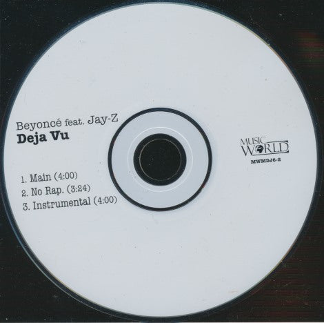Beyonce Feat. Jay-Z: Deja Vu 3-Track Promo w/ Back Artwork