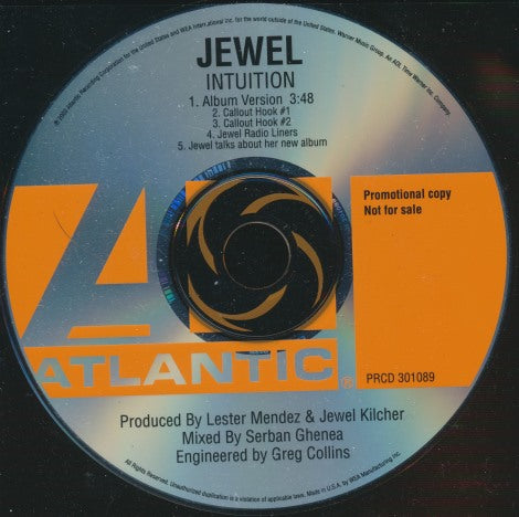 Jewel: Intuition 5-Track Promo w/ Back Artwork