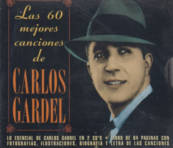 Carlos Gardel: Las 60 Mejores Canciones De Carlos Gardel 2-Disc Set w/ Case Slip & Booklet