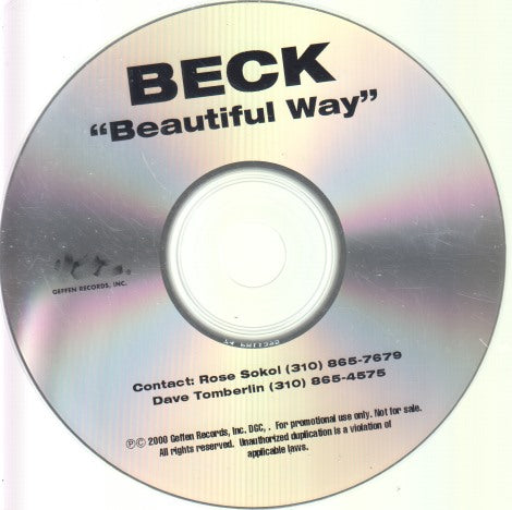 Beck: Beautiful Way 1-Track Promo w/ Back Artwork