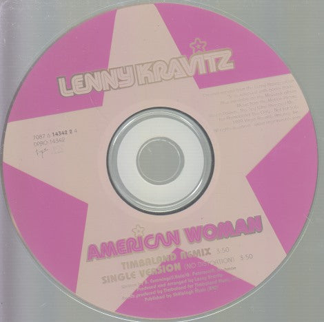 Lenny Kravitz: American Woman 2-Track Promo w/ No Artwork