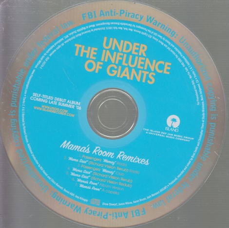 Under The Influence Of Giants: Mama's Room Remixes 7-Track Promo w/ No Artwork