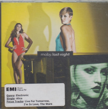 Moby: Last Night w/ Licensing Stickers & Cracked Case