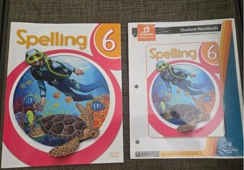 BJU Press: Spelling 6 Student Worktext & Video Handouts Lot MB 2nd
