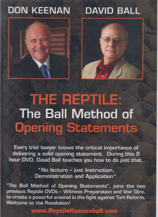 The Reptile: The Ball Method Of Opening Statements 7-Disc Set