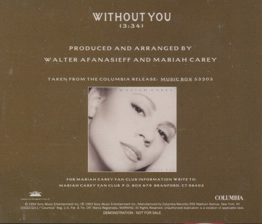 Mariah Carey: Without You 1-Track Promo – NeverDieMedia