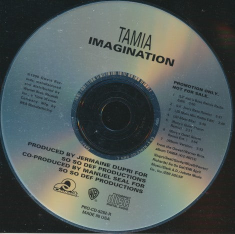 Tamia: Imagination 7-Track Promo w/ Back Artwork