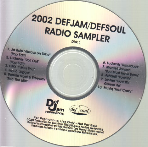 Def Jam / Def Soul: 2002 Radio Sampler 22-Track 2-Disc Set Promo w/ Back Artwork