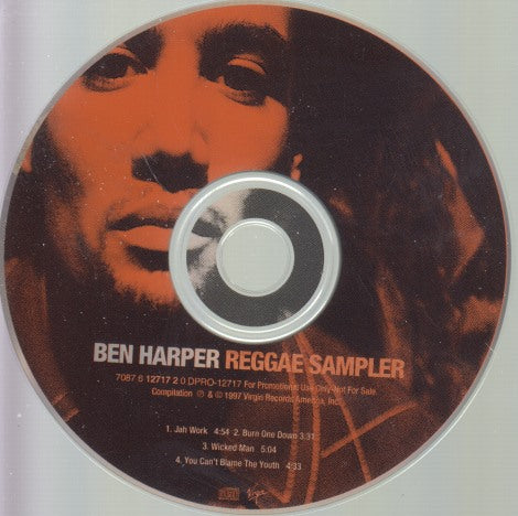 Ben Harper: Reggae Sampler 4-Track Promo w/ No Artwork