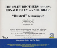 The Isley Brothers Featuring Ronald Isley Aka Mr. Biggs & JS: Busted 4-Track Promo w/ Back Artwork