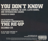 Eminem Featuring 50 Cent, Lloyd Banks & Cashis: You Don't Know 4-Track Promo w/ Back Artwork
