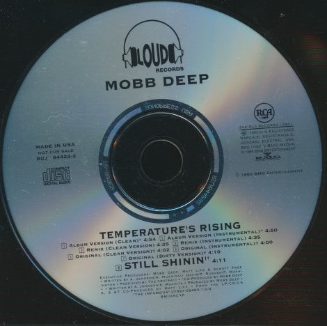 Mobb Deep: Temperature's Rising / Still Shinin' 8-Track Promo w/ Back Artwork