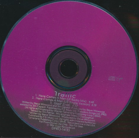 Traffic: Here Comes A Man 3-Track Promo w/ Back Artwork